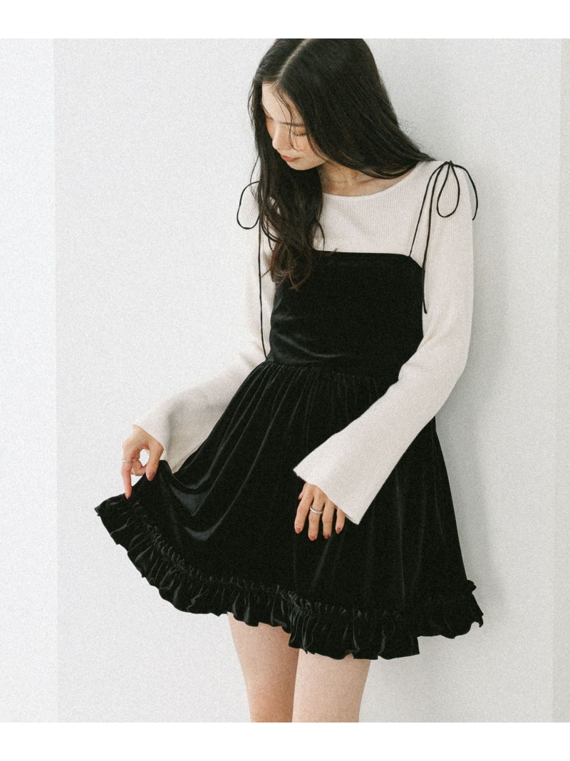 楽天市場】【SALE／19%OFF】ベロアフリルキャミミニワンピース Heather