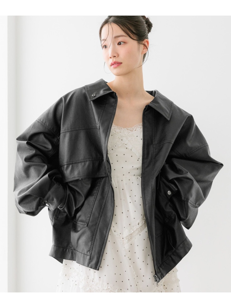 【SALE／20%OFF】フェイクレザーBIG上衣2 Heather ギョリュウモドキ ジャケット・アウター 上衣・前掛け 黒いこと 赤銅色【RBA_E】【貨物輸送無料】[ Fashion]