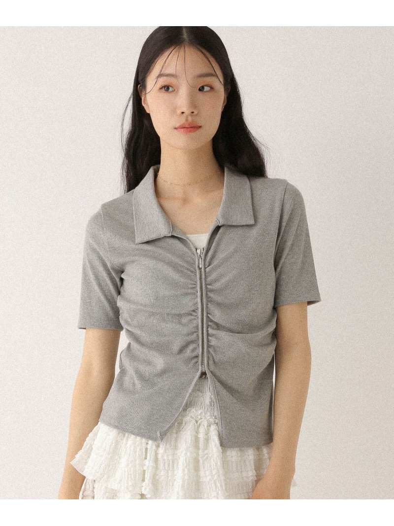 【楽天市場】フロントギャザーZIPTEE Heather ヘザー トップス カットソー・Tシャツ ブラック ホワイト グレー【送料無料 ...