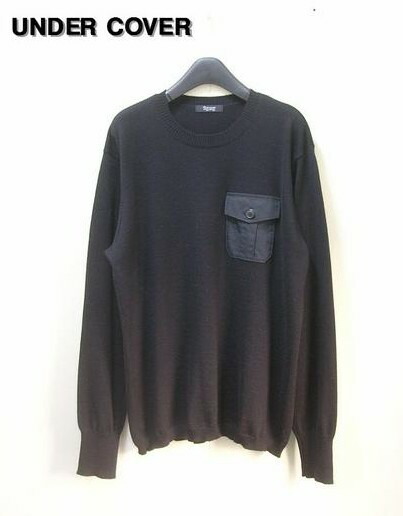 4【Undercoverism POKET KNIT B4906 Black アンダー覆いかぶせる 編み物 スウェーター UNDER COVER 黒いこと】【中古】