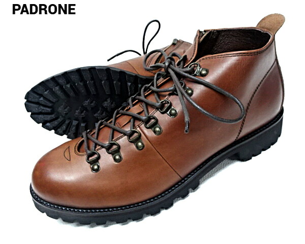 42 (27～27.5cm) 【PADRONE SHORT TREKKING BOOTS with SIDE ZIP BENITO PU7358-1224-16C D.BROWN パドローネ ショートトラッキングブーツ サイドジップビブラムソール ダークブラウン】｜HEAVENS
