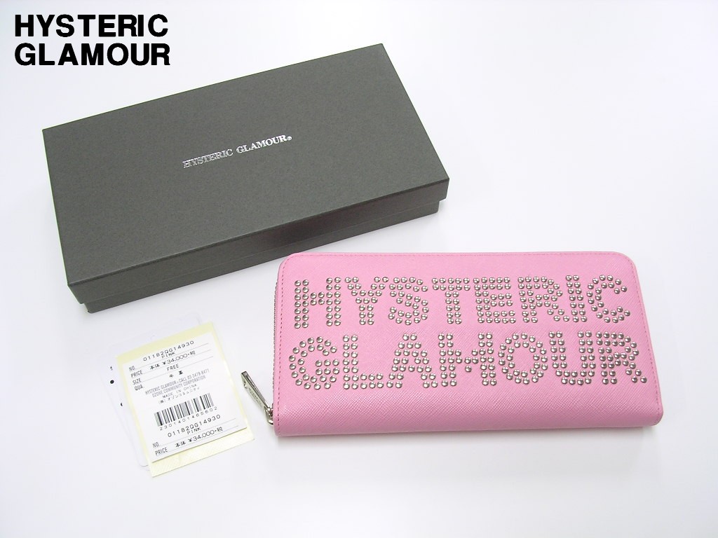 Pink Hysteric Glamour Logo Studs Long Walet ヒステリックグラマー ロゴ スタッズ ロングウォレット レザー 長財布 No 011qg Siteleco Fr