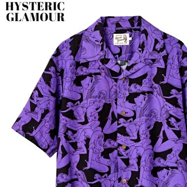 レア M Hysteric Glamour 奇子総柄 アロハシャツ 02211ah16359 Purple柄 ヒステリックグラマー アロハシャツ 手塚治虫 キムタク着 Psicologosancora Es