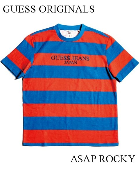 M 日本押さえる【[GUESS ORIGINALS x A$AP ROCKY] S/S ROCKY CLASSIC STRIPE TEE (JAPAN EXCLUSIVE)】ASAP Rocky 間借り人 プルオーバー】