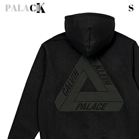 S【PALECE CALVIN KLEIN TRI-FERG HOOD フーディー Black パレス トライ ファーグ フード パーカー CK1 Palace フーディー 2022ss Calvin Klein カルバン クライン Palace 限定コラボ商品】