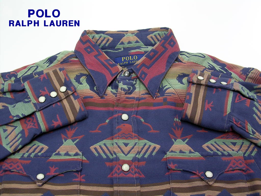 S Polo Ralph Lauren ポロ ラルフローレン ネイティブウェスタンシャツ 美中古 Mozago Com