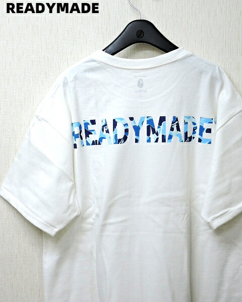 L【A BATHING APE × READYMADE PKG TEE Blue Camo ア ベイシング エイプ 成人女性御手伝いさん プルオーバー Bape 白いこと/青味家鴨 2021ss】