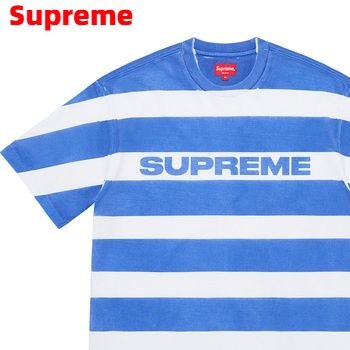 SUPREME ストライプ Vネック Tシャツ M ストライプ Vネック Tシャツ Mサイズ - メルカリ