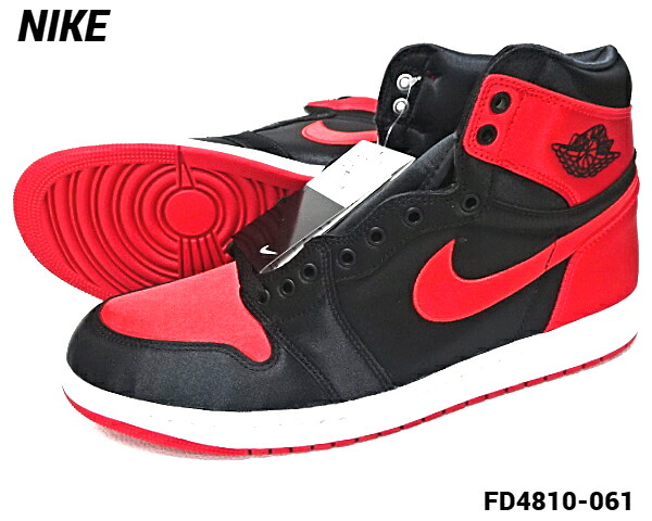 W12 (29cm)【NIKE WMNS AIR JORDAN 1 HI OG FD4810-061 BLACK/UNIVERSITY RED-WHITE SATIN BRED ナイキ ウィメンズ エアジョーダン1 ハイ OG サテン ブレッド】|HEAVENS