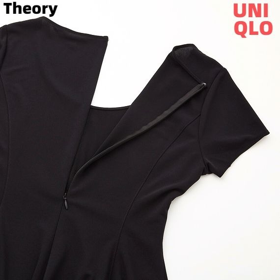 楽天市場 M Uniqlo X Theory クレープジャージーフレアワンピース 半袖 ユニクロ X セオリー ワンピース Black 黒 ブラック Heavens