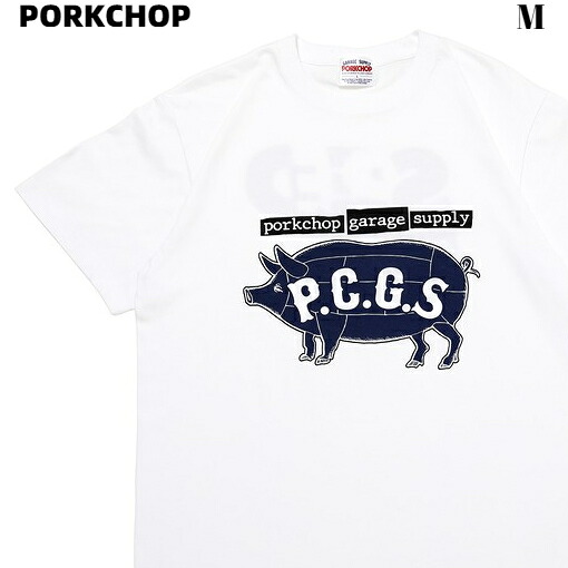 M【PORKCHOP PORK SCRIPT PORK TEE (WHITE) ポークチョップ Tシャツ 白 ホワイト】｜HEAVENS