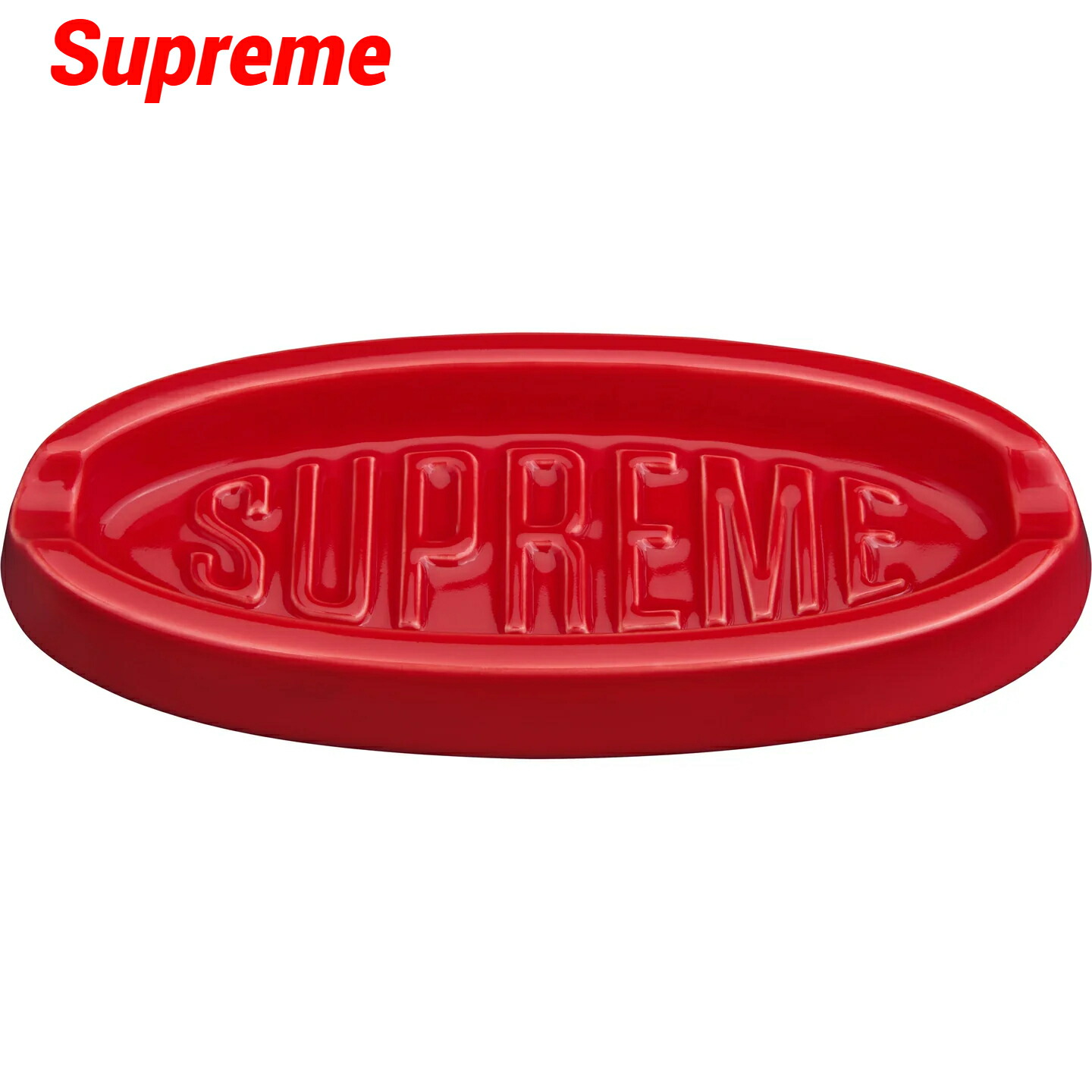 国内正規品【Supreme Oval Tray Red SS26 シュプリーム オーバル トレイ レッド セラミック 灰皿 小物入れ 2026SS】｜HEAVENS
