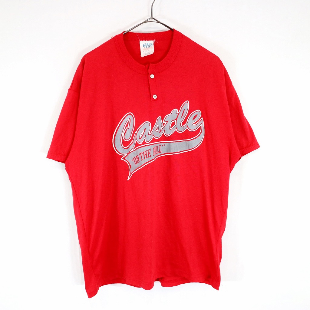 【楽天市場】SALE/ USA製 Venus athletic wear ヘンリーネック 半袖Tシャツ アメカジ ベースボール風ロゴプリント