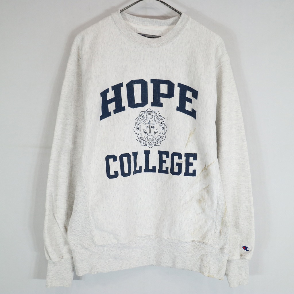 【楽天市場】Champion チャンピオン オリジナルリバースウィーブ HOPE COLLEGE スウェット カレッジ グレー (メンズ S