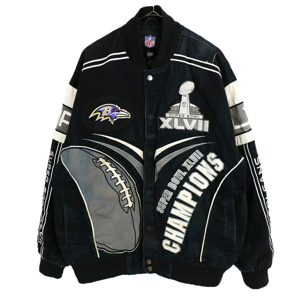 NFL ボルティモア・レイブンズ スタジアムジャケット プロチーム アメフト ブラック (メンズ L) 中古 古着 O1165｜YAMAHISA USEDCLOTHINGSHOP