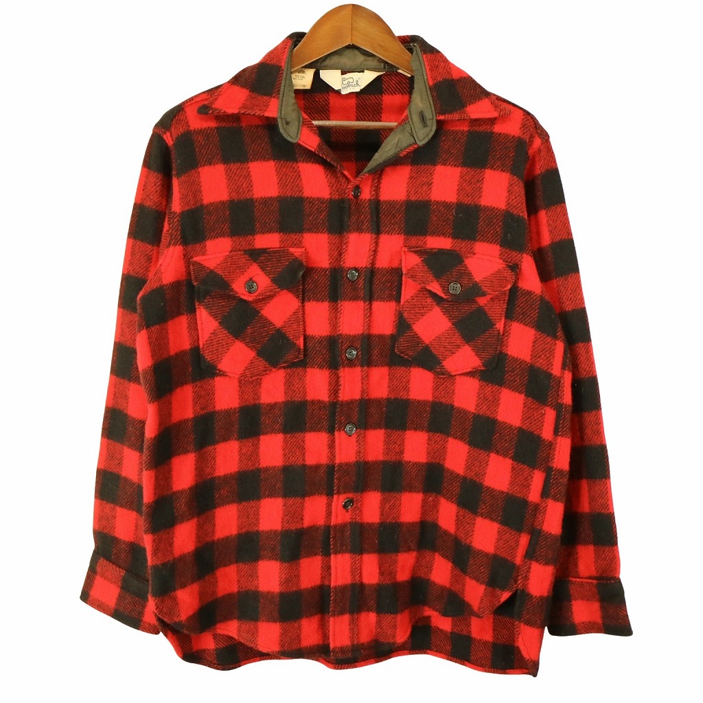 XL相当 サイズ ウールリッチ　赤　レッド　長袖シャツ　メンズ　厚手　ネルシャツ WOOLRICH ウールリッチ 長袖シャツ メンズ アラスカンウールチェック