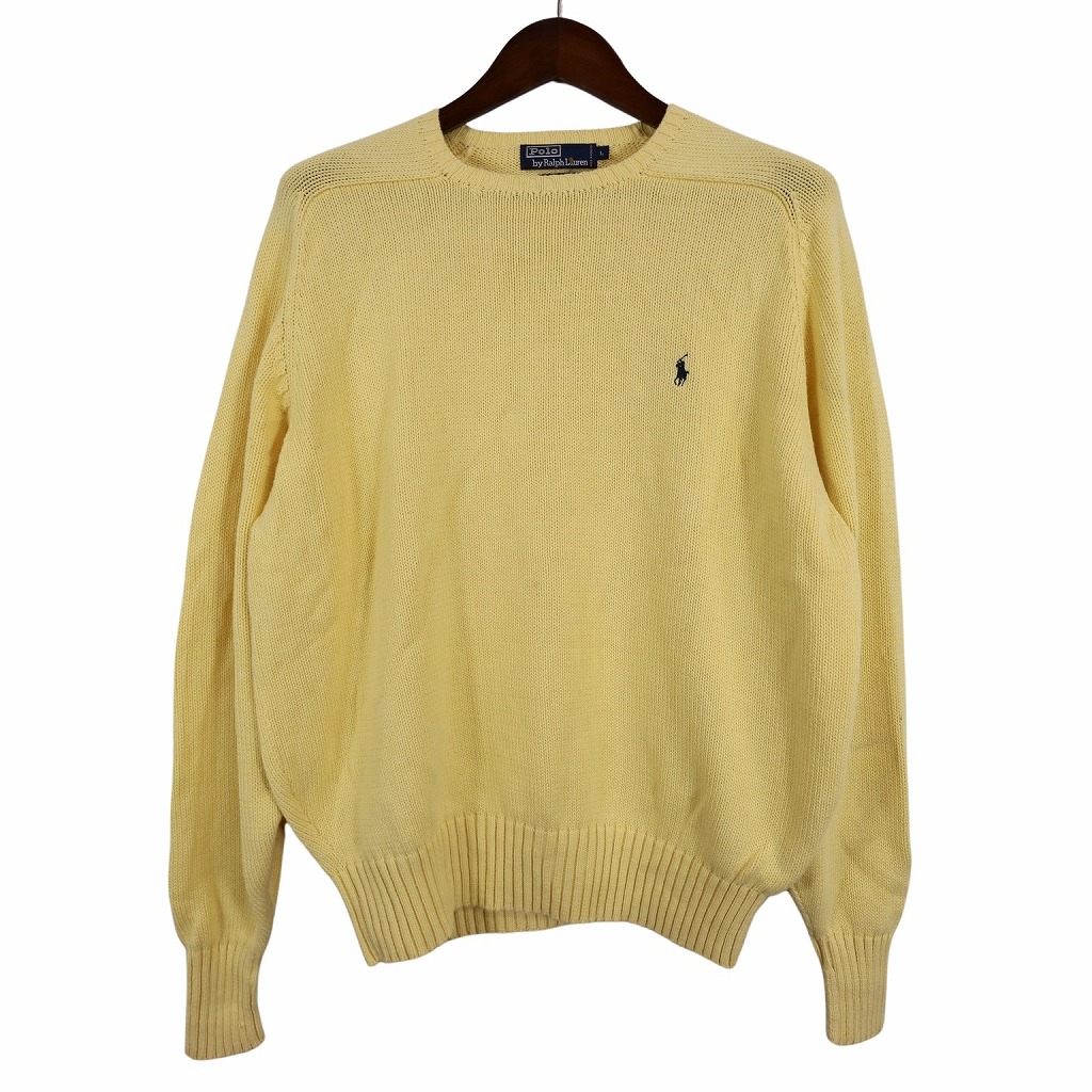 Polo Ralph Lauren イエロー 半袖ニット M コットン　綿100 楽天市場】ラルフローレン（カラーイエロー）（ニット・セーター