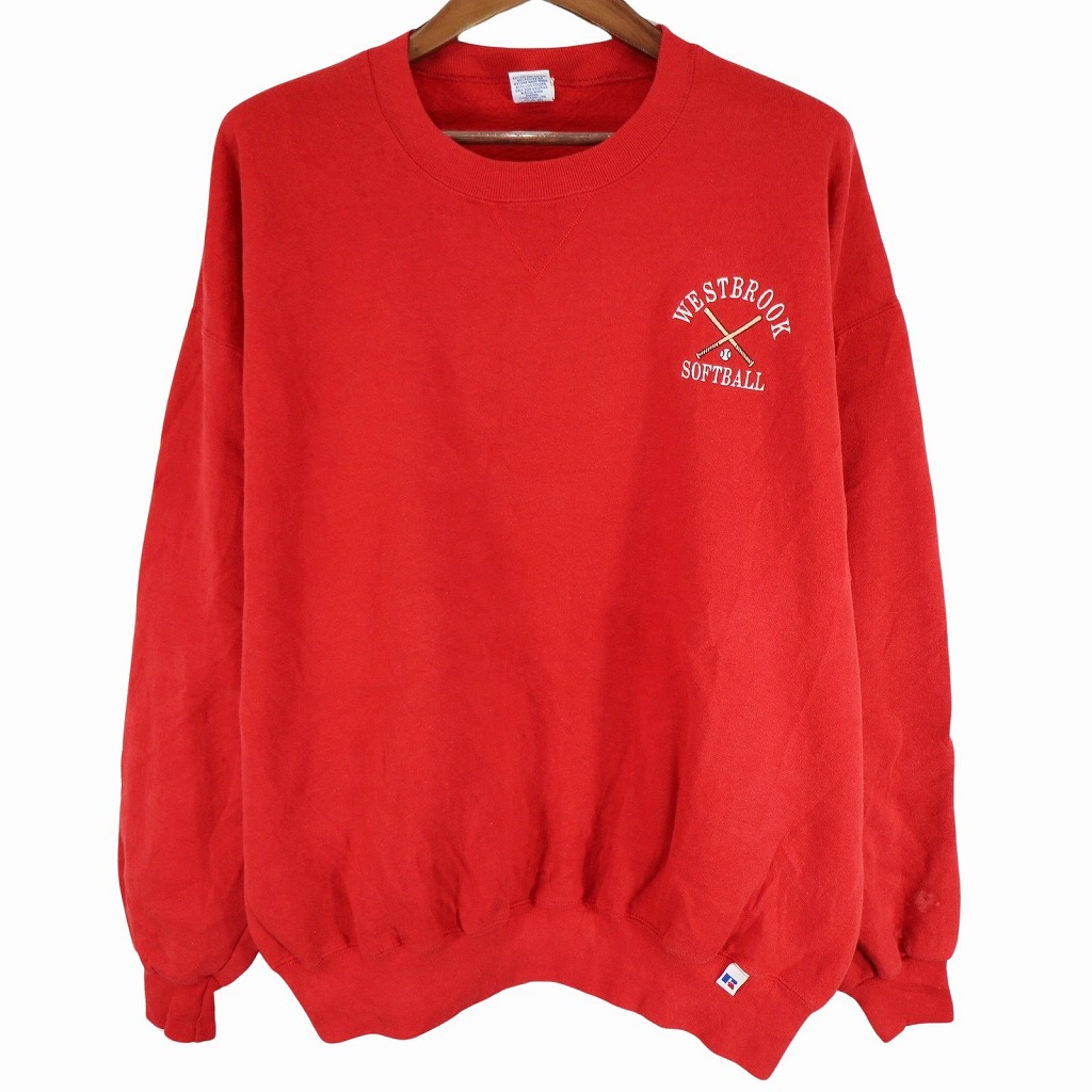 【楽天市場】90年代 RUSSELL ATHLETIC ラッセル トレーナー スウェット 大きいサイズ ワンポイント刺繍 レッド (メンズ