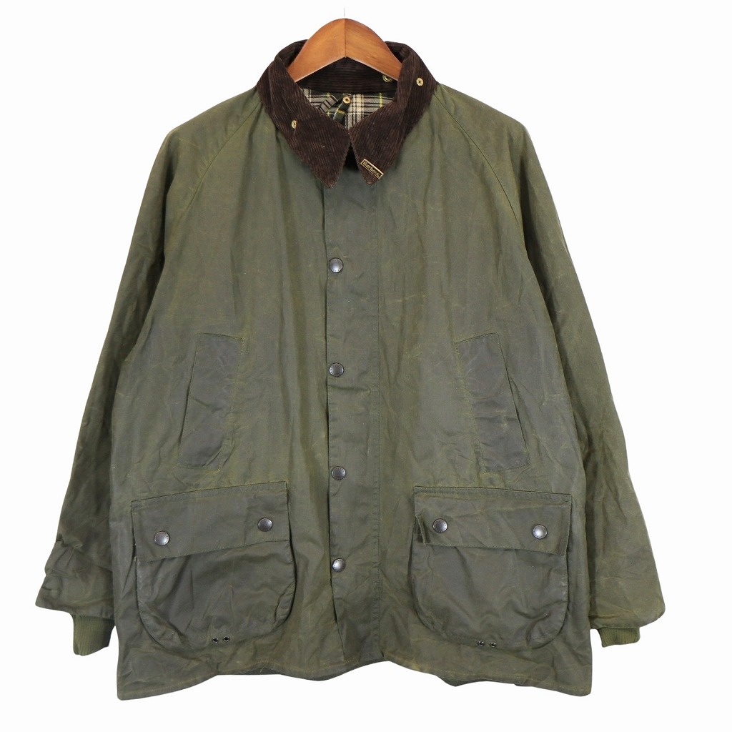 Barbour バブアー BEDALE オイルドジャケット 防水 チンストラップ ピンズ付き サイドベンツ オリーブ (メンズ 46位) 中古 古着 O5498