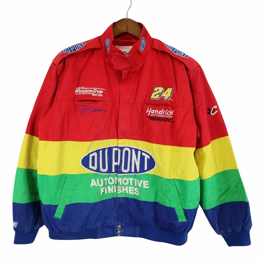 90年代 CHASE AUTHENTICS チェイス DUPONT デュポン ジェフゴードン レーシングジャケット レッド (メンズ XL) O8285｜YAMAHISA USEDCLOTHINGSHOP