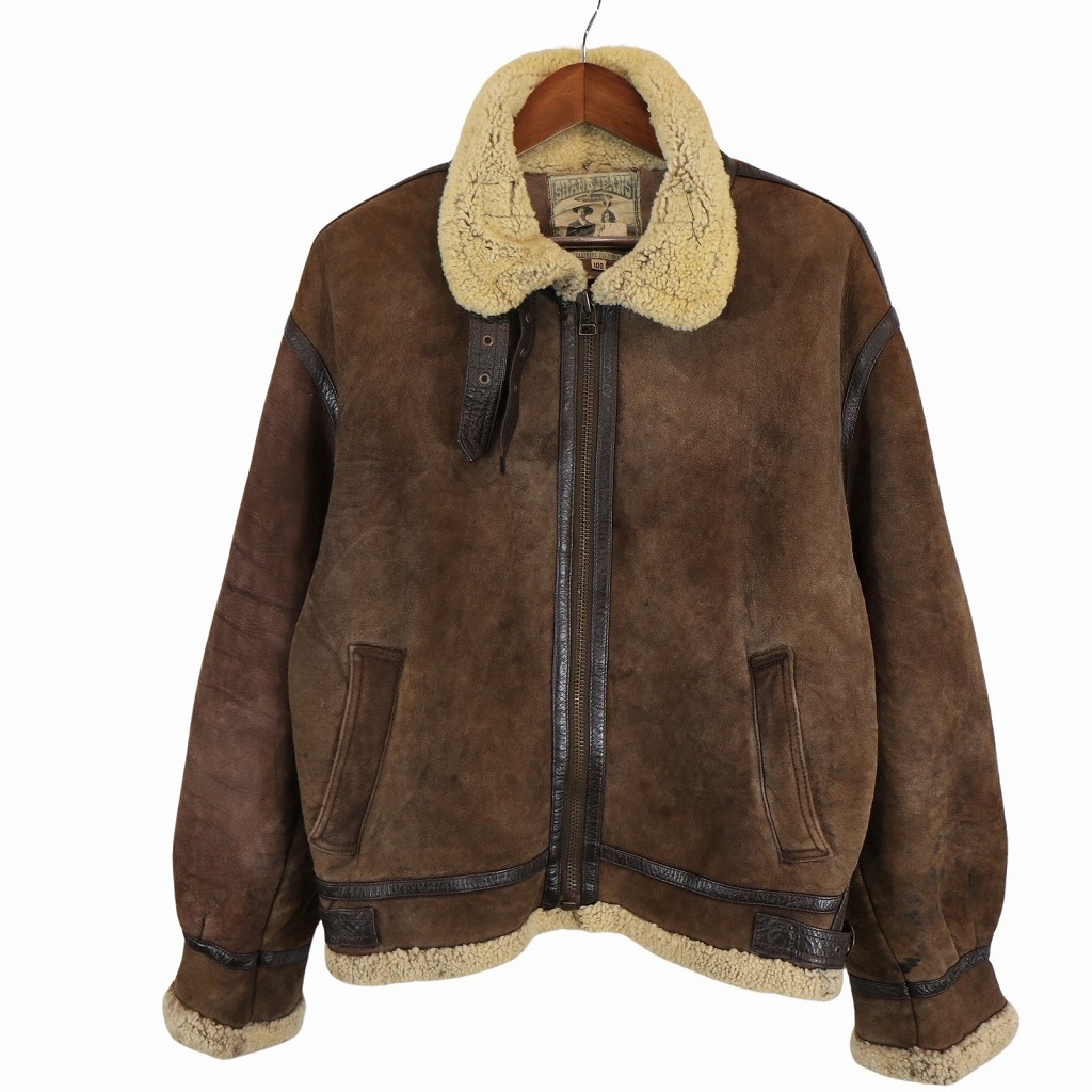 楽天市場】B-3 レザー フライトジャケット ムートンジャケット