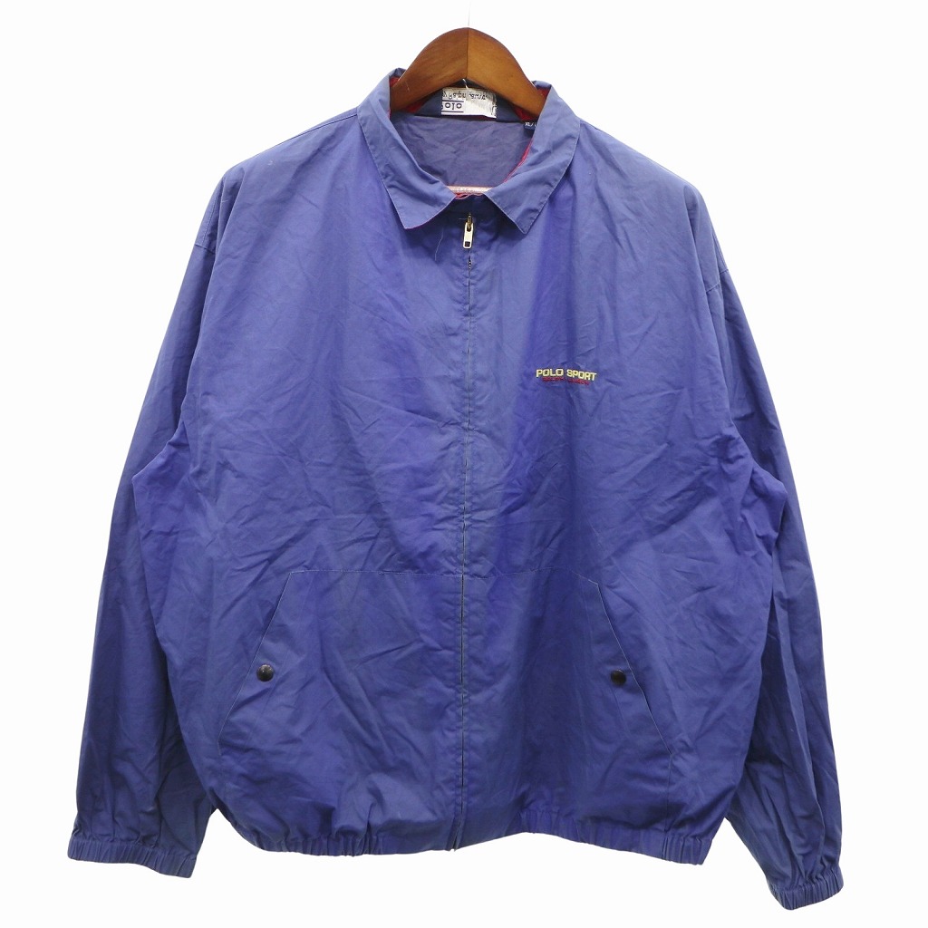 カナダ製 Polo by Ralph Lauren ポロ ラルフローレン ポロスポーツロゴスイングトップ ブルー (メンズ XL) 中古 古着 O8875｜YAMAHISA USEDCLOTHINGSHOP