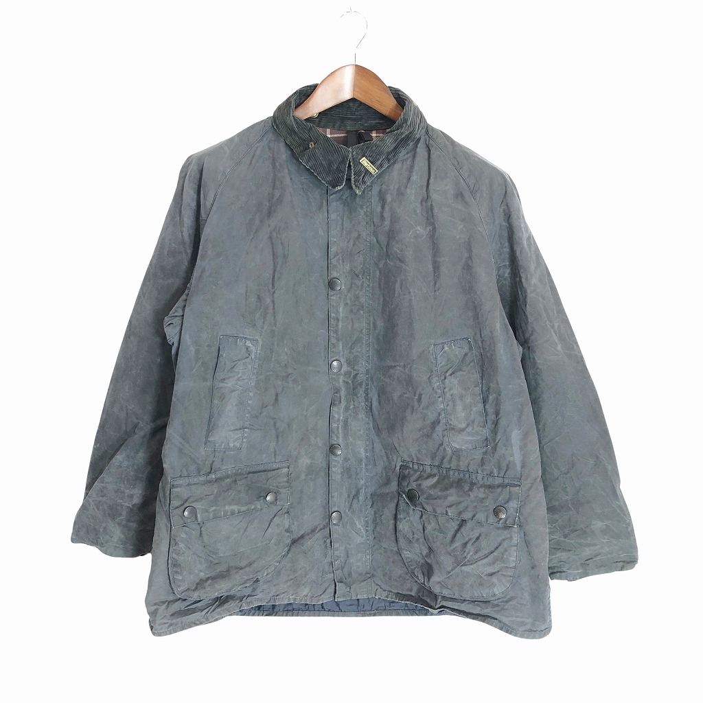 90年代 イングランド製 Barbour バブアー BEDALE ビデイル オイルドジャケット グレー (メンズ 44) 中古 古着 P1898｜YAMAHISA USEDCLOTHINGSHOP