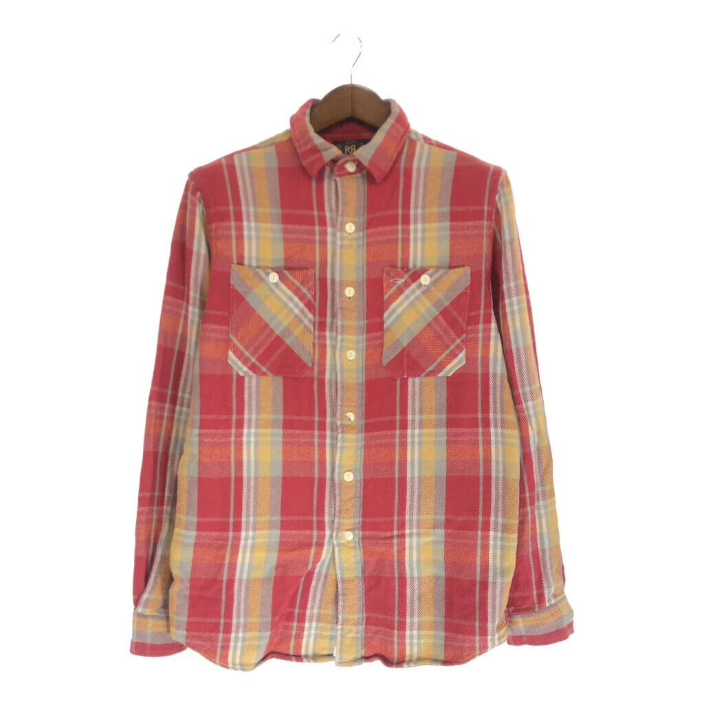 00年代 RRL ダブルアールエル フランネル チェック 長袖シャツ ラルフローレン レッド (メンズ M) P3739