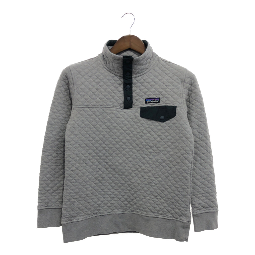 patagonia パタゴニア オーガニックコットン キルト スナップT フリースジャケット アウトドア グレー (メンズ XS) 中古 古着 P5421|YAMAHISA USEDCLOTHINGSHOP