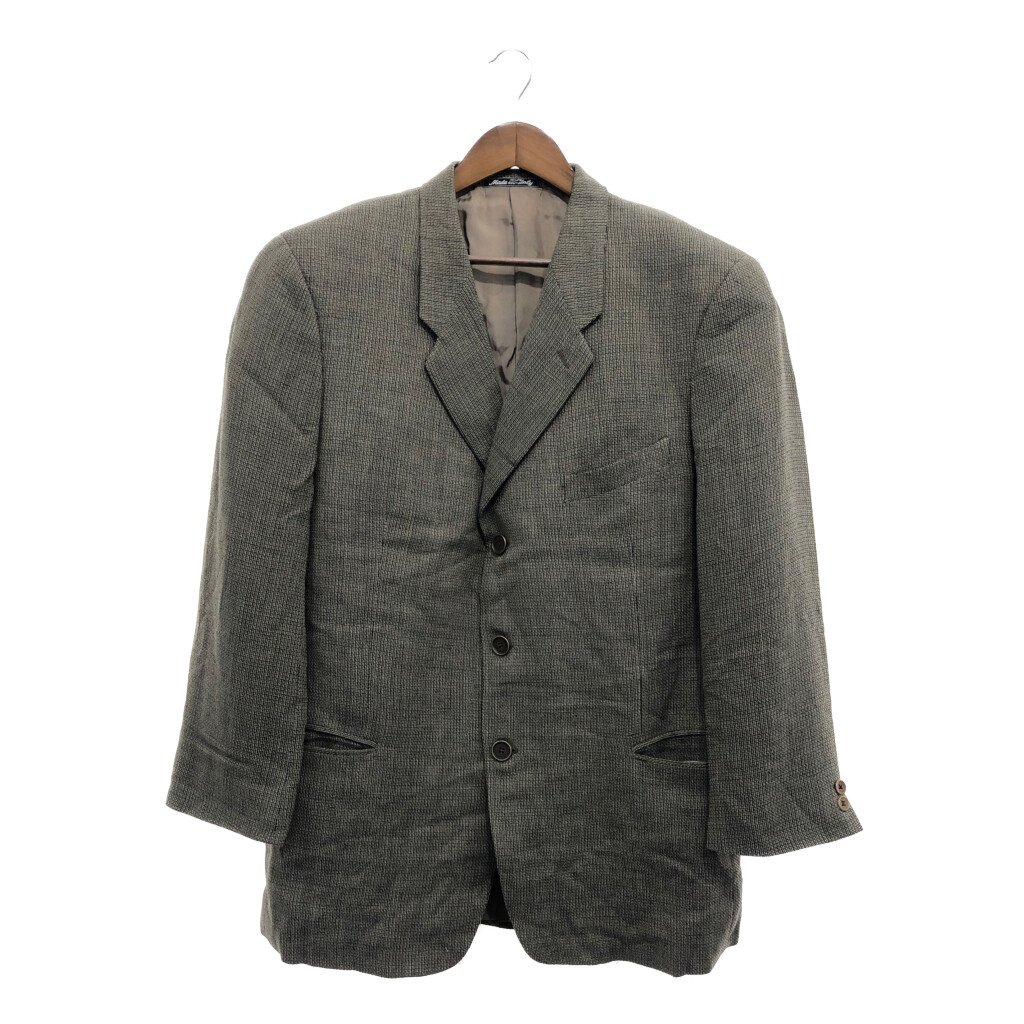 EMPORIO ARMANI :80～90's ウール/レーヨン センタープレス GIORGIO ARMANI テーラードジャケット スーツ マオカラー