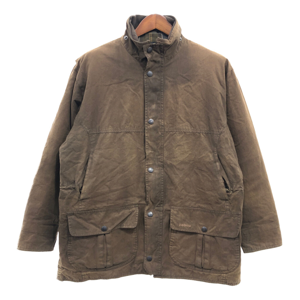 Barbour バブアー Beathables オイルドジャケット ウォータープルーフ カーキ (メンズ L) 中古 古着 P6532