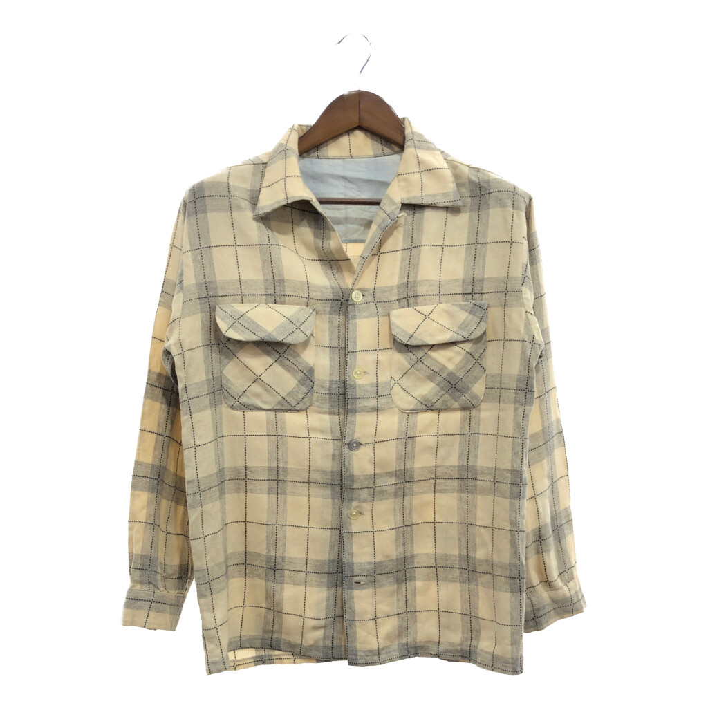 楽天市場】50s 60s Brent チェック ウール 長袖 オープンカラー 楽天市場】50s 60s Brent チェック ウール 長袖 オープンカラー