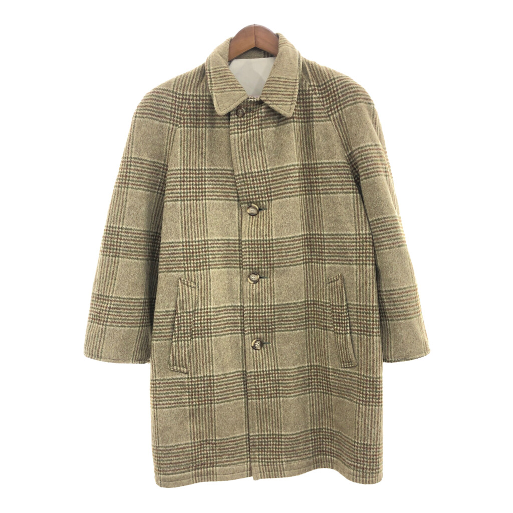 60年代 USA製 Lakeland レイクランド リバーシブル チェスターコート ヴィンテージ チェック グリーン (メンズ L相当) P9338