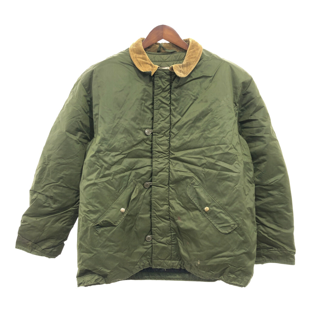 80年代 米軍実物 U.S.NAVY EXTREME COLD WEATHER IMPERM ナイロン デッキジャケット ミリタリー オリーブ (メンズ XL) 中古 古着 P9197｜YAMAHISA USEDCLOTHINGSHOP 12,628円