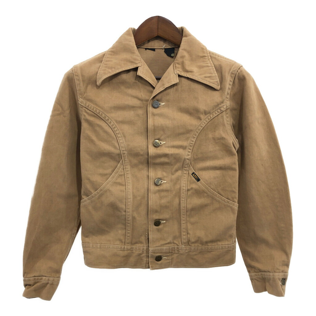 70年代 Lee リー モールスキン トラッカージャケット ベージュ (メンズ S相当) P9648