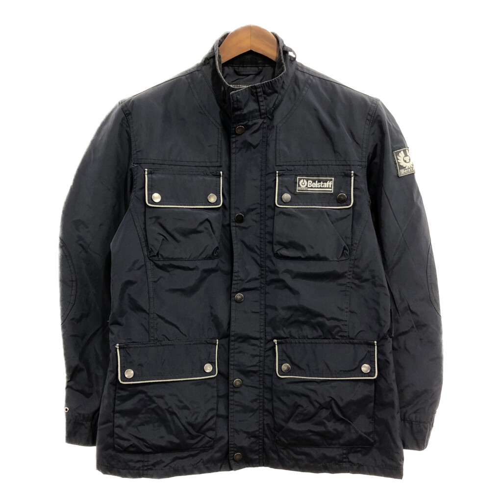 Belstaff ベルスタッフ Gold Label ナイロンジャケット 大きいサイズ バイクウェア ネイビー (メンズ XXL) Q0518|YAMAHISA USEDCLOTHINGSHOP