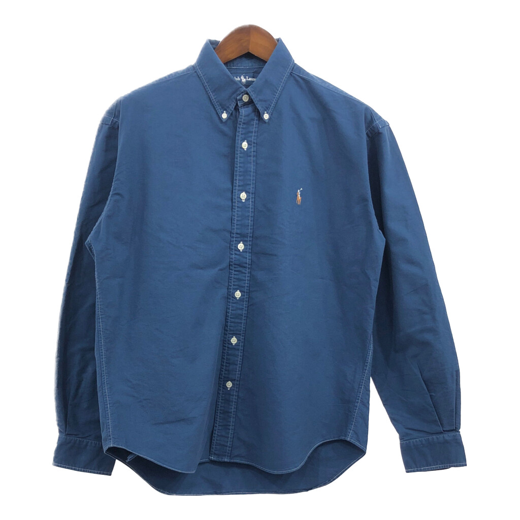 【楽天市場】90年代 RALPH LAUREN ラルフローレン BLAKE ボタンダウン 長袖シャツ ワンポイントロゴ ブルー (メンズ L ...
