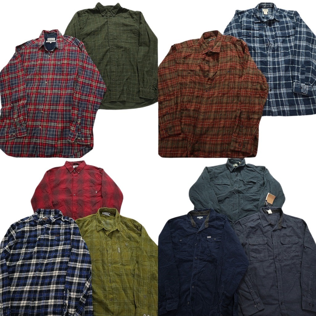 【楽天市場】古着卸 まとめ売り アウトドアブランドMIX 長袖シャツ 10枚セット (メンズ XL /2XL ) ノースフェイス コロンビア