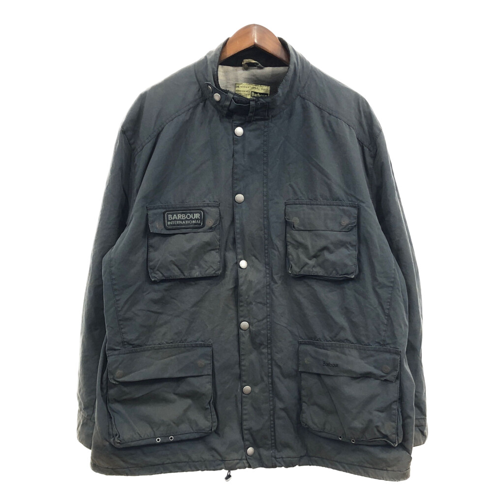 イングランド製 Barbour バブアー TROPHY トロフィー オイルドジャケット グレー (メンズ 4XL) 中古 古着 Q3875