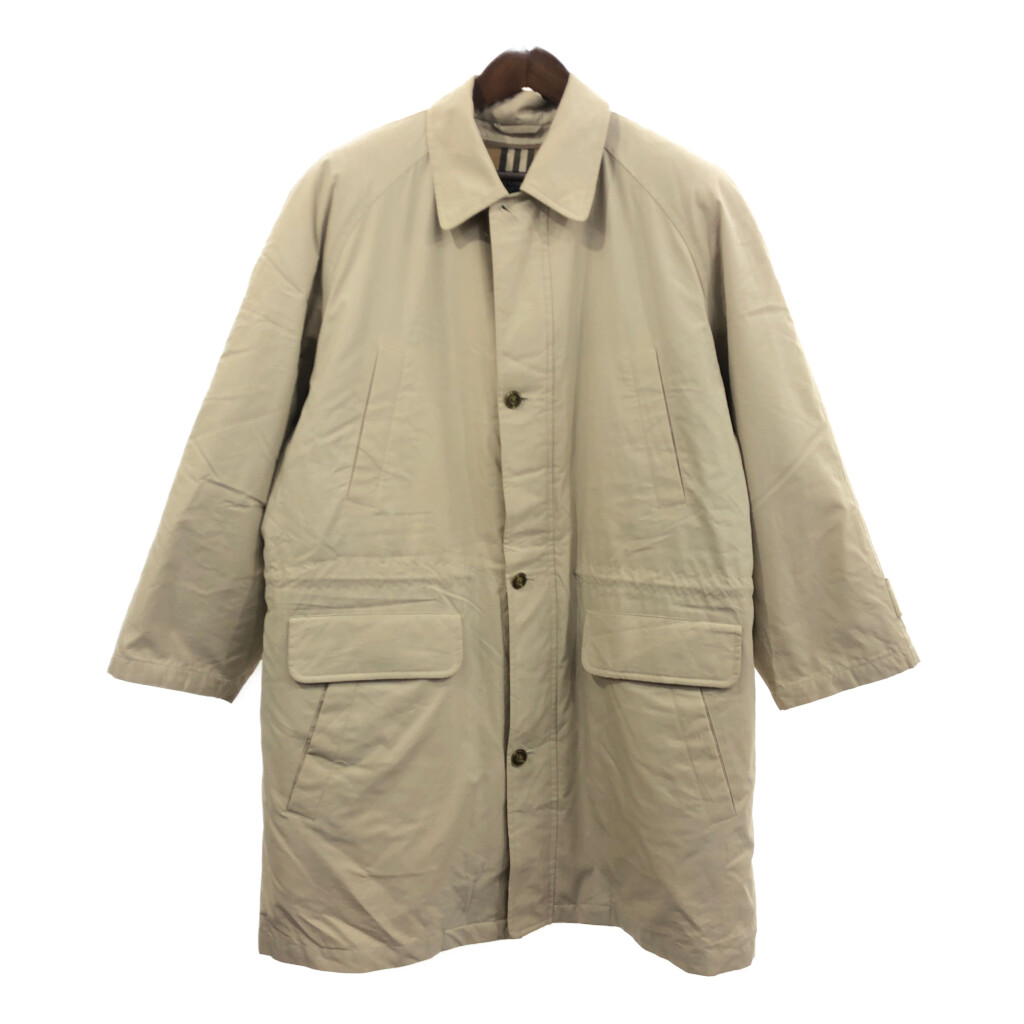 80年代 日本製 Burberrys バーバリーズ ステンカラーコート ダウンライナー 大きいサイズ ベージュ (メンズ 2XL) 中古 古着 Q5912