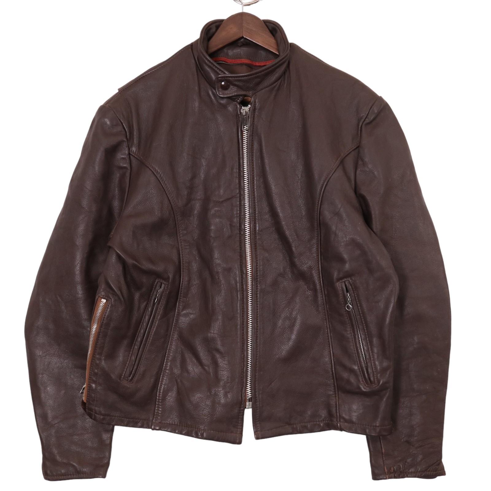 70's USA製　vintage レザージャケット　SERVALジップ　M a0226-1.jpg