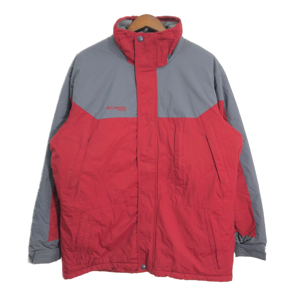 コロンビア Columbia L レッド フード付 ナイロンジャケット Columbia - コロンビア Columbia L レッド フード付 ナイロン