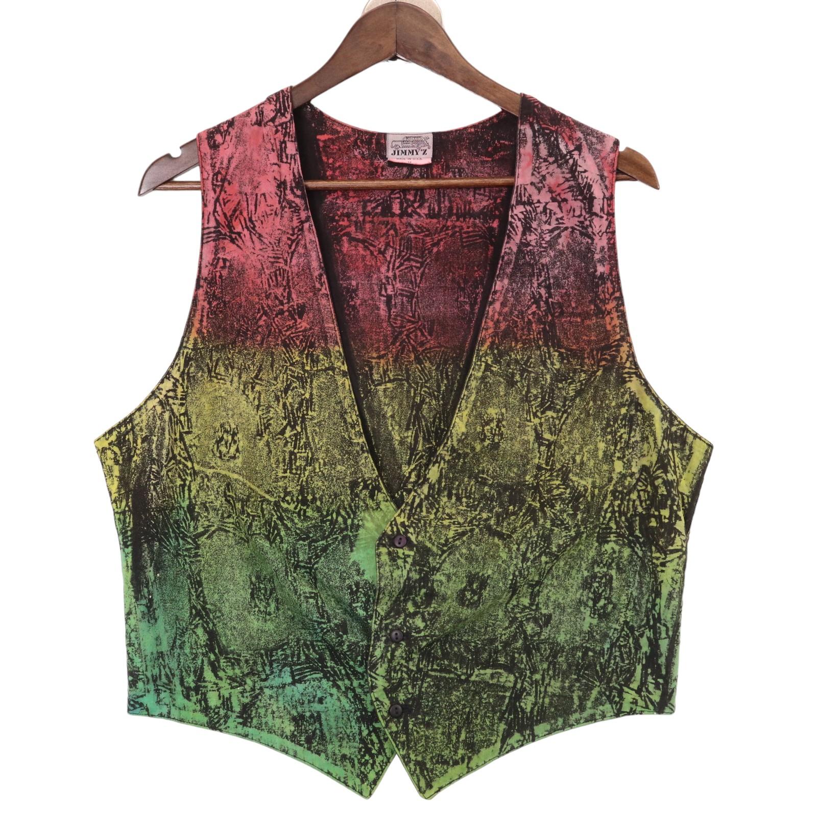 80年代 USA製 JIMMY'Z グラデーション染め ベスト アウター マルチカラー (メンズ M) 中古 古着 A0515｜YAMAHISA USEDCLOTHINGSHOP