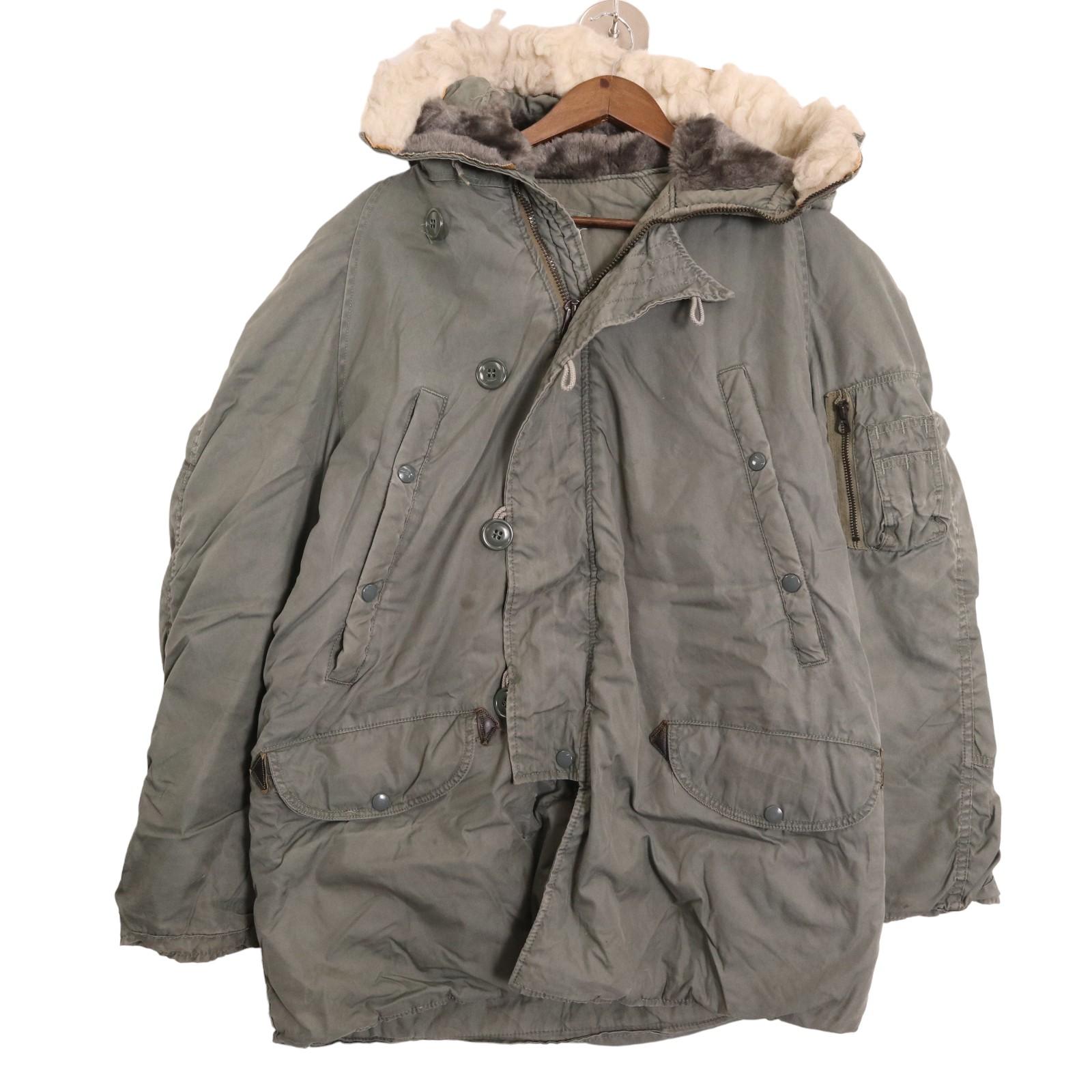 70年代 米軍実物 U.S.AIRFORCE N-3B フライトジャケット オリーブ (メンズ MEDIUM) 中古 古着 A0602|YAMAHISA USEDCLOTHINGSHOP