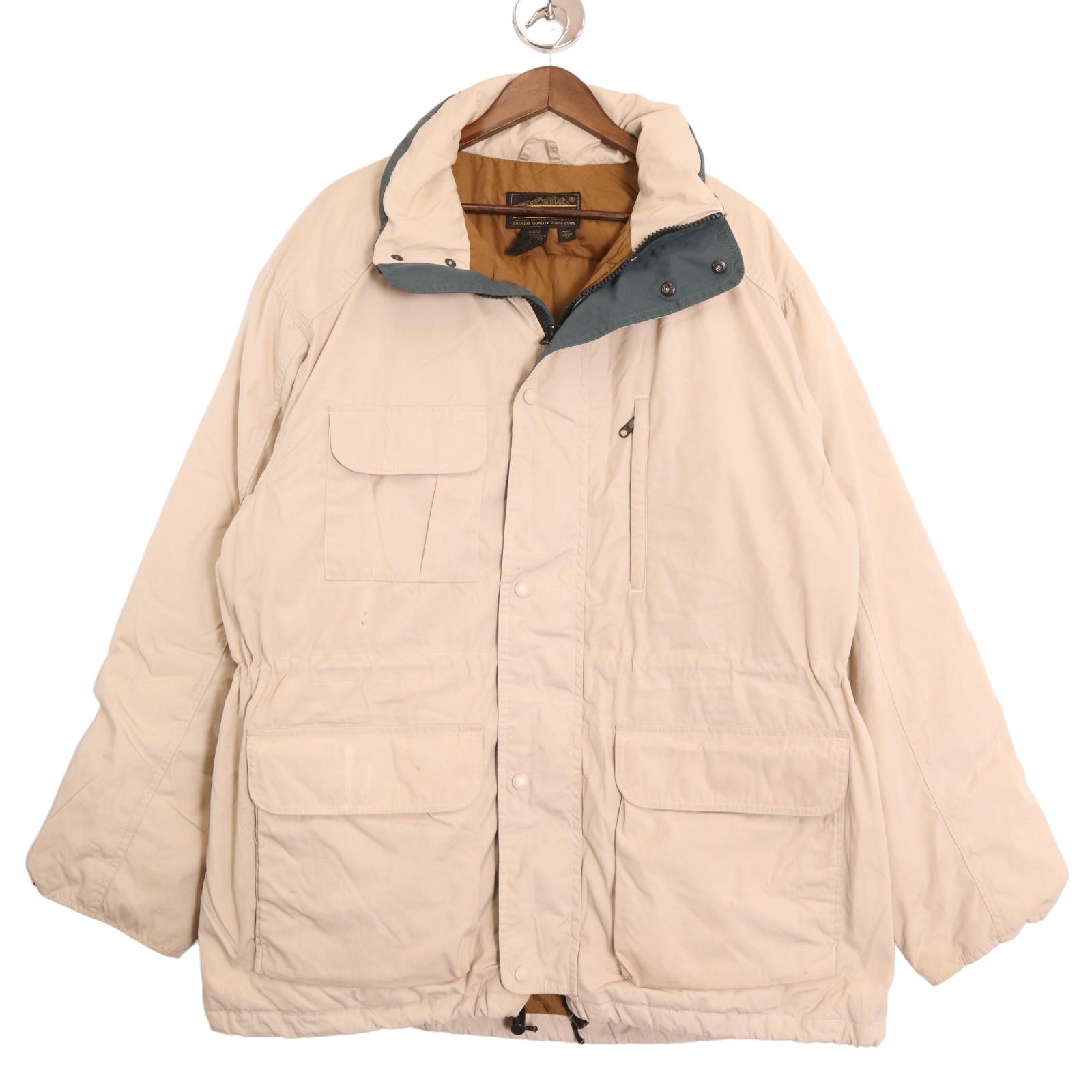 90年代 USA製 Eddie Bauer エディーバウアー RIDGE LINE ダウンジャケット アウトドア アイボリー (メンズ XL) 中古 古着 A0635 15,375円