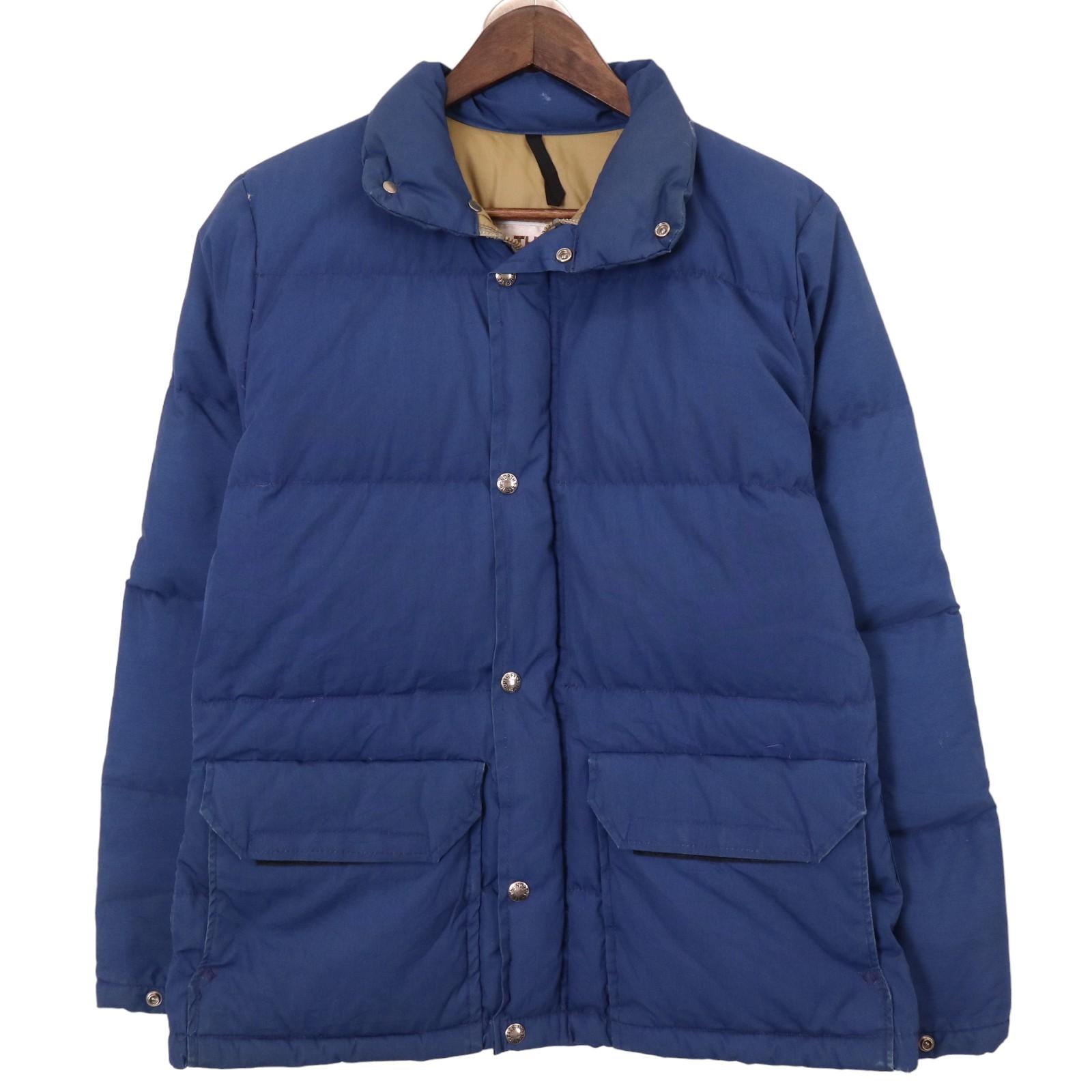 80年代 USA製 THE NORTH FACE ノースフェイス ダウンジャケット アウトドア 茶タグ ネイビー (メンズ S) 中古 古着 S7975 80年代 USA製 THE NORTH FACE ノースフェイス ダウンジャケット