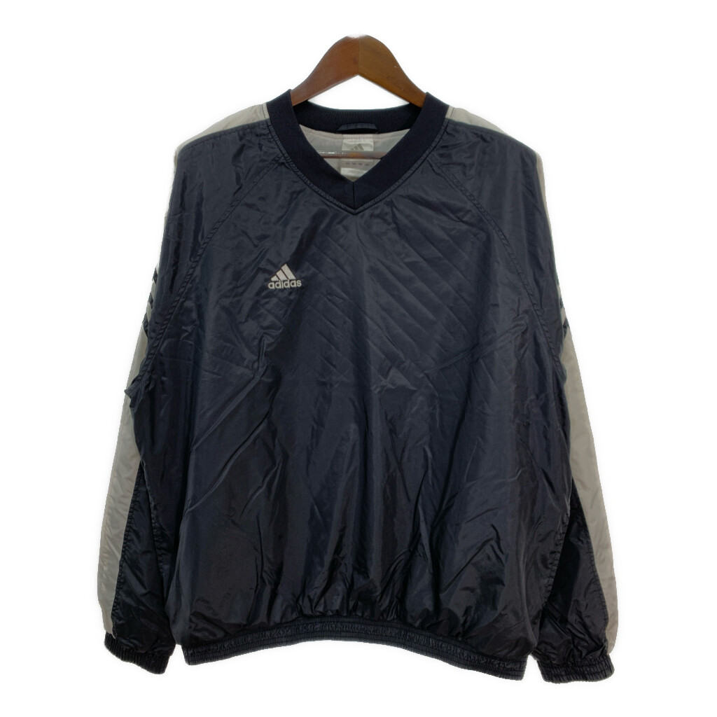 【希少品】　90s adidas ナイロンプルオーバー　Vネック　ヴィンテージ 古着 90年代 アディダス adidas Vネック ナイロンプルオーバー
