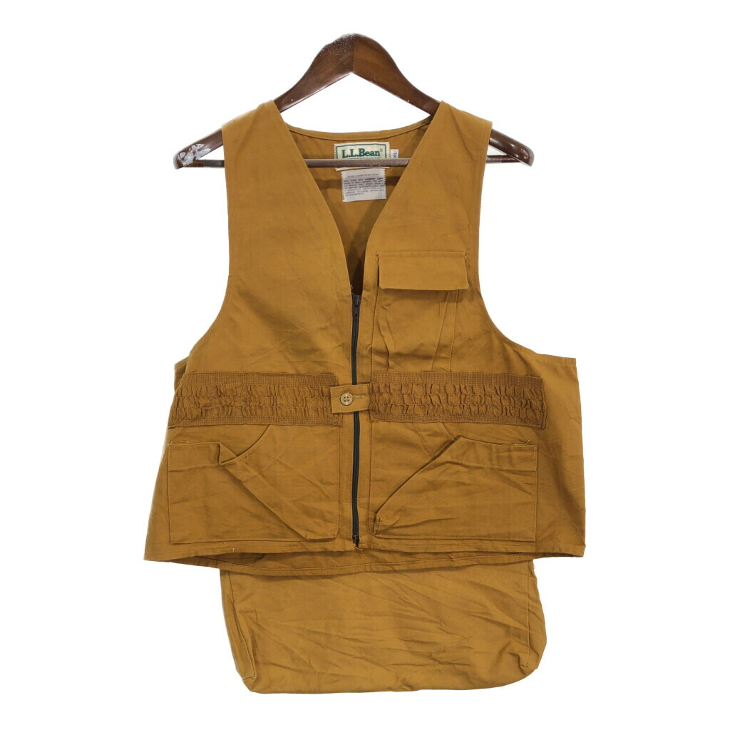 90s LLBean ハンティング ベスト XL メッシュバック　フィッシング USA製 80s~90s L.L.Bean Duck Mesh Fishing Vest ベージュ黒 L