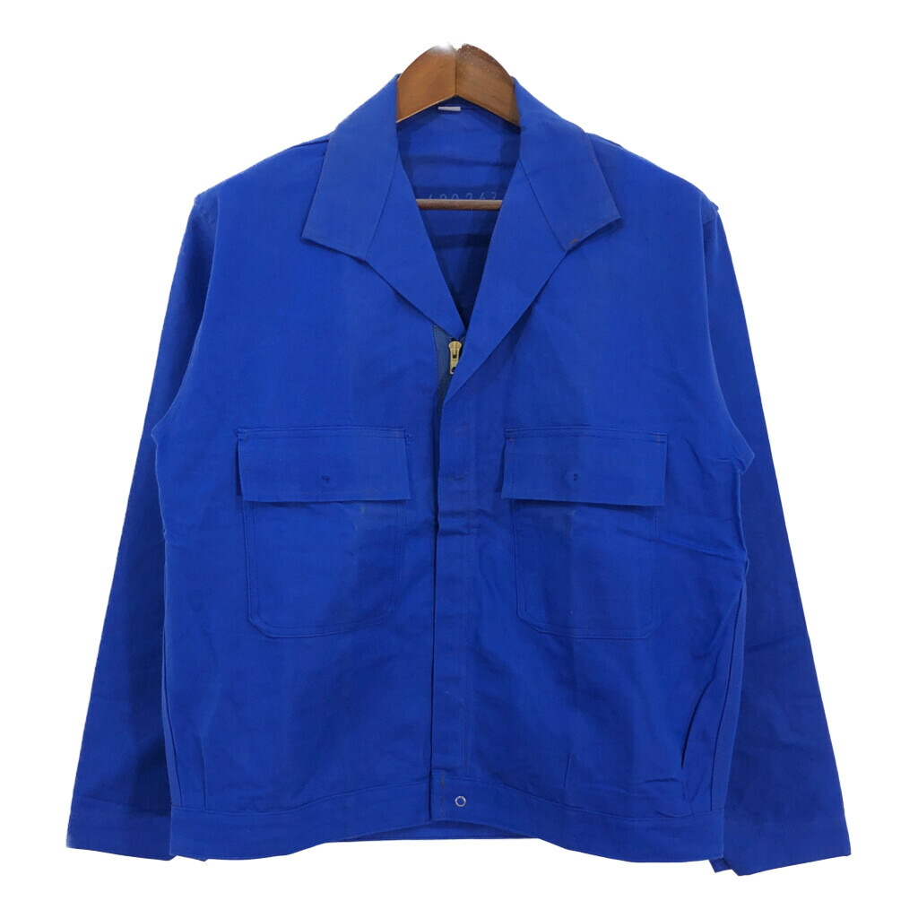 【ビンテージ】60s 70s フレンチワークジャケット ヘリンボーンツイル 52 ビンテージ】60s 70s フレンチワークジャケット ヘリンボーン