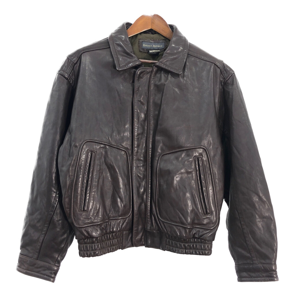 BANANA REPUBLIC レザー シングル 襟付き ライダース ジャケット